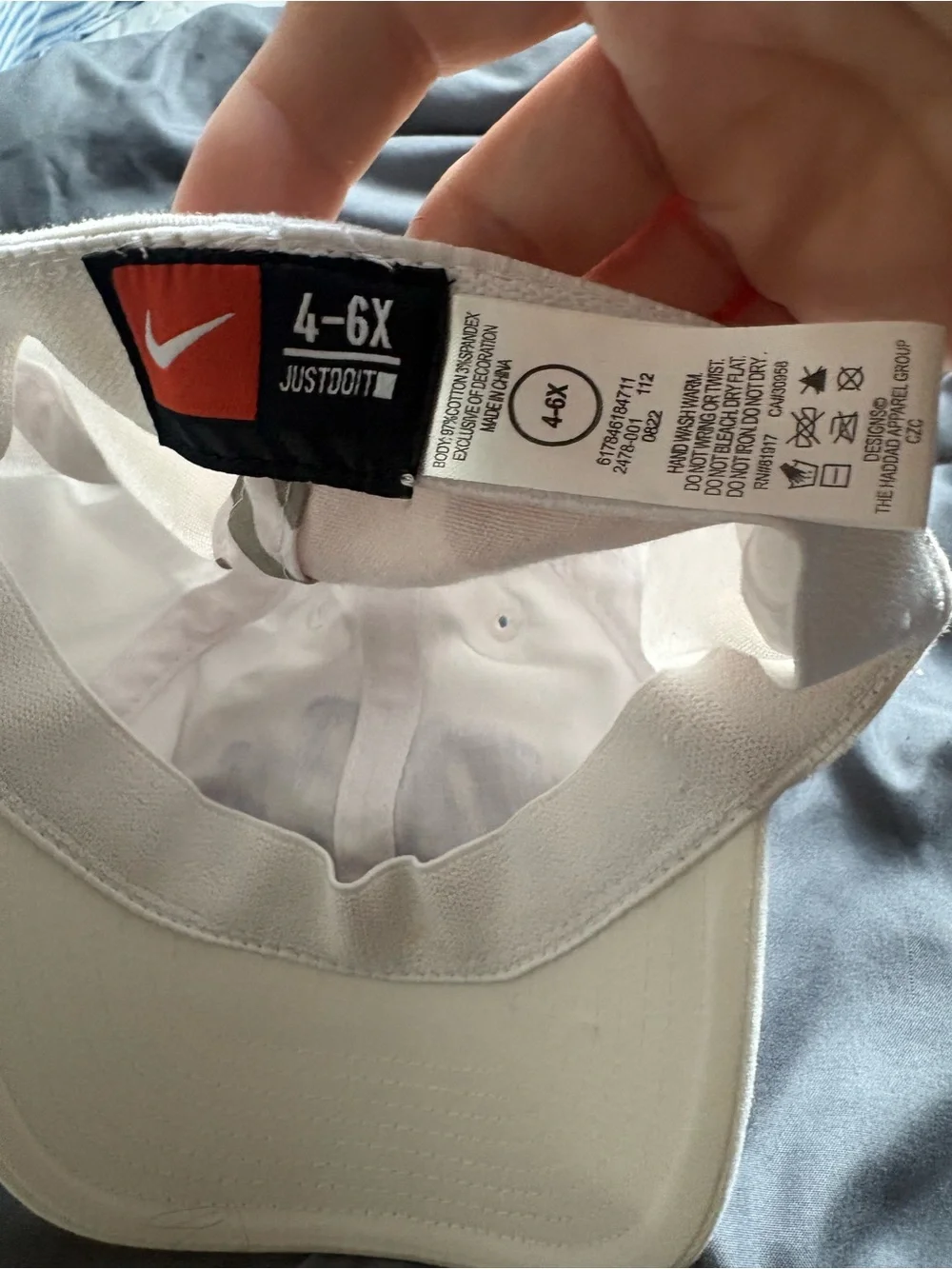 Nike Kids Cream Cap with Purple Script Logo